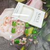 St Patricks Day Press on Nails Short Oval Fake Nails Shamrock Nails Glue on Green Clover False Nails with Rainbow Designs Nude Irish Fake Nails Acrylic Artificial Coffin Full Cover Nails for Women