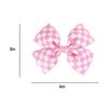 Racing Checkered Flag Hair Bow Clips 4'' Pink White Buffalo Plaid Printed Grosgrain Ribbon Pigtail Bowknot Barrettes Alligator Hairpins for Girls Women Race Fans Birthday Gift