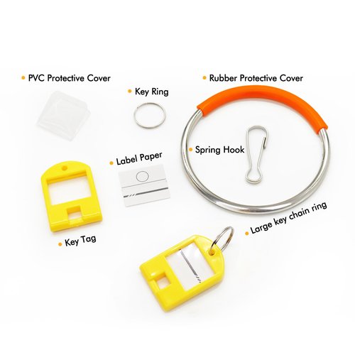 Sincengel Portable Key Organizer, Key Organizer Keychain with 30 Individual Spring Hooks and Key Tags for Multiple Keys, Lightweight Key Holder for Office, Janitor, Hotel, Apartments, Car Rental