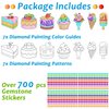 Qyeahkj 7pcs Summer Crafts Sweets Arts Crafts DIY Gem Diamond Suncatcher Crafts for Kids Cake Ice cream Diamond Painting Gift for Kids Girls Boys Aged 6 8 10 for Birthday Party Home School Decor