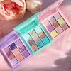 Yinrunx 9 Colors Eyeshadow Palette Portable Matte Shimmer Long-lasting Eye Shadow Daily Makeup Pallet Set Mint Pastels Lilac Eyeshadow for Girls