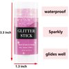 MEICOLY Pink Body Glitter Stick,Waterproof Mermaid Face Glitter Gel,Chunky Glitter for Face/Body/Hair/Eyes/Lip,Holographic Sequins Paint,Sparkling Face Glitter Makeup Body Glitter for Women