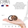 Camila Paris CP2965 French Hair Ponytail Holders Ties, Round, Handmade, Rose, Strong Hold Grip Elastic Band Hair Clips for Women, No Slip and Durable Styling Girls Hair Accessories, Made in France