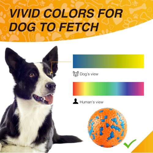 QIANHED Indestructible Dog Balls, Tennis Balls for Dogs to Fetch，Durable Dog Chew Toy, Bouncy Balls for Dogs Small Medium Breed，Training Catch & Fetch, 2.5 inch Water Floats Dog Toys，(2 Pack)