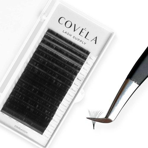 Covéla Lash Tray | 0.07 C 7mm Single Length Eyelash Extension Tray - Beautiful Eyelashes - Professional Lash Extensions - Superior Synthetic Mink Individual Lashes On Clean Strips - Beauty Storage Trays | Semi Gloss Lash Tray