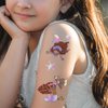 Oottati 12 Sheets Glitter Cute Temporary Tattoos Mermaid Jellyfish Fish Shell Seahorse Turtle Suit for Kids Adults