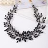 Missgrace Bridal Women Black Rhinestones Hair Vine Vintage Headband Wedding Black Beads Hair Jewelry Hair piece Prom Party Halloween Hair Accessories for Women