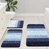 Arotive Microfiber Bathroom Rugs, Shaggy Soft and Absorbent Bath Rug, Non-Slip, Thick Plush Mat, Machine Washable Dry Mats for Bathroom, Tub Shower, 24" x 16", Blue