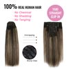 ABH AMAZINGBEAUTY HAIR Yaki Straight Human Hair Clip ins Rooted Black Piano Natural Black #1B Fading into Caramel Blonde #27 Two Tone Light Yaki Clip ins for Black Women Human Hair 12 Inch 120G 7Pcs