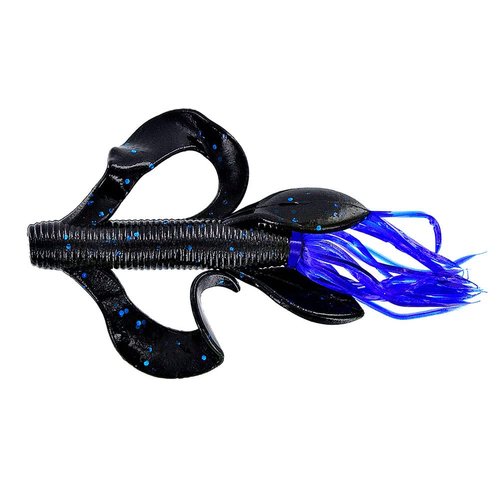 Yamamoto 4" Kreature Realistic Soft Plastic Fishing Lure Baits with Wings and Free-Flowing Skirt - 7 Pack, 021 Body and Clear Blue Skirt Or Tail