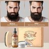Beard Grooming Kit for Men, Beard Care Kit Includes Beard Oil and Balm,100% Boar Men's Beard Brush Vegan Just for Men Mustache and Beard, Perfect Gifts for Him Man Dad Boyfriend