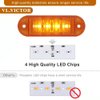 4pcs Trailer Lights Oval Led Side Marker Light, Surface Mount for Front Rear Trailer Truck RV Little Boat Camper (Amber) (White), KSH-777