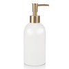 Natheeph 14OZ Ceramic Soap Dispenser Ceramic Soap Pump Dispenser Can Fill Liquid for Bathroom/Kitchen (White)