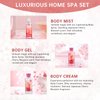 Bath and Body Gift Set for Women and Girls, Japanese Cherry Blossom Spa Set With Natural Extracts, 3PCS Set - Shower Gel, Body Lotion, Body Mist, Personal Self Care Kit, Body Care Travel Set