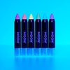 Moon Glow - Blacklight Neon Face Paint Stick / Body Crayon makeup for the Face & Body - Pastel set of 6 colours - Glows brightly under blacklights