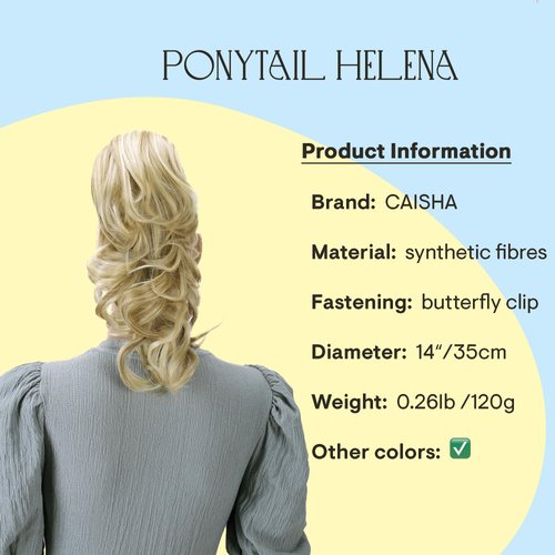 CAISHA 14" Wavy Clip On Ponytail With Butterfly Clip Hairpiece Heat-resistant Synthetic Fibres Blonde Mix H87