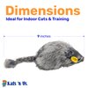Kats'N Us Rabbit Fur Mouse Cat Toy - Gray with Squeak Sound - Interactive Cat Toys, Real Fur Mice - Furry Mouse Toy