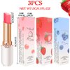 BINGBRUSH 3 Pcs Peach Strawberry Blueberry Color Changing Lipstick Queen,PH Mood Long Lasting Labiales Lip Gloss Lip Balm Tinted Magic Lip Stain Moisturize Makeup Lipstick Set for Women