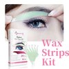 Beauty7 Eyebrow Wax Strips Kit Facial Wax Strips Hair Removal Eyebrow Shaper at Home Waxing 24 Strips 4 Calming Oil Wipes for Sensitive All Skin Types Women (Eyebrow Wax Strips)