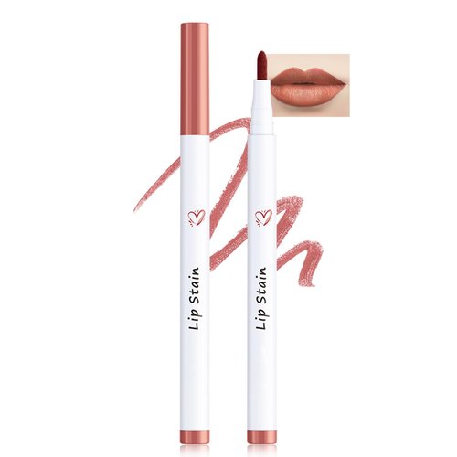 Lip Liner Stain Marker Pen-1Pcs Brown Liquid Lip Tint, Longlasting Waterproof Smudgeproof Quick Dry Lipstick Lipcolor, Precise Chisel Tip Smooth Lip Gloss Pen, Christmas Makeup Gift for Women Girl-05
