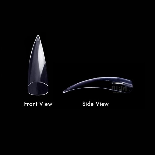 Long Sharp Stiletto Nail Tips with Deep Curve for Nail Art, False, Artificial, Acrylic, Drag Queen Nails, Nail Gloves and Cosplay Claws