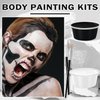 IONSGAKO Black and White Face Body Paint with Brushes Halloween Face Paint Makeup Kit Oil Based Face Painting Kit for Cosplay Clown Skeleton Vampire Special Effects Makeup
