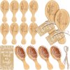 Nuogo 8 Set Employee Appreciation Gift Mini Hair Brush Detangling Brush for Women Wooden Hairbrush Paddle Comb Brush with Cards Ropes Thank You Gift Pocket Hairbrush for Team Teacher Nurse(Awesome)