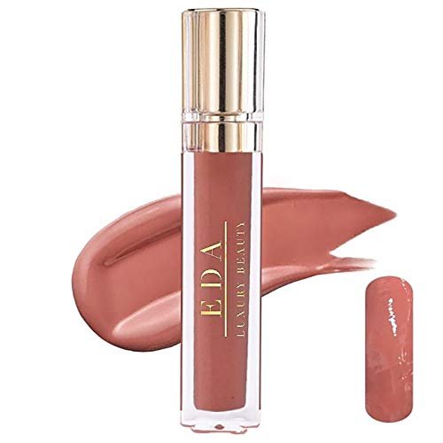 EDA LUXURY BEAUTY Lip Gloss, Non-Sticky, High Shine Finish Liquid Lipstick, Nude (Nude Glam)