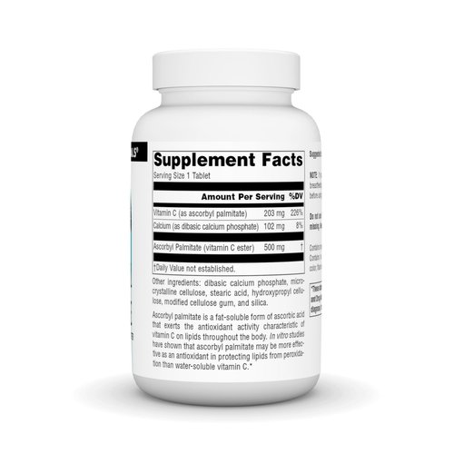 Source Naturals Ascorbyl Palmitate 500mg Fat-Soluble Vitamin C Ester Supplement - 90 Tablets