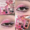 AUKIOOA 9 Colors Eyeshadow Makeup Palette,brilliant Pearlescent Pink Eyeshadow Palette Long Lasting Waterproof Travel Size Gift Kit
