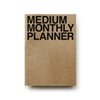 JSTORY Medium Monthly Planner Lays Flat Undated Year Round Flexible Cover Goal/Time Organizer Thick Paper Eco Friendly Customizable Stitch Bound A5 16 Months 150 GSM 18 Sheets Kraft