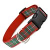 Red Plaid Holiday Tartan Dog Collar, Medium Dogs, (Collar: 3/4" Wide 10" - 16" Long)
