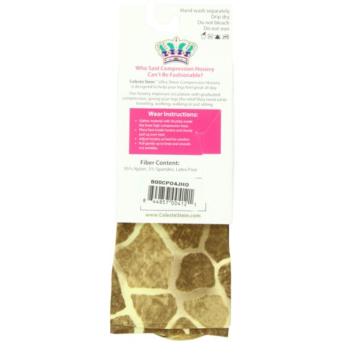 Celeste Stein Therapeutic Compression Socks, New Giraffe, 8-15 mmhg, 1-Pair