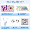 askkqtx 2 Pack Butterfly Paint by Number for Kids,Easy Paint by Numbers for Kids Ages 8-12,DIY Acrylic Oil Painting Kits for Home Wall Decor and Girls Gifts-8x8inch（with Wooden Framed）
