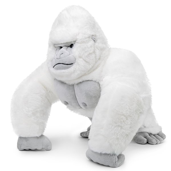 ZHONGXIN MADE Albino Gorilla Plush Toy, Realistic Albino Gorilla Stuffed Animals 15in, Unique Forest Plushie Toys Model Dolls Collection for Kids