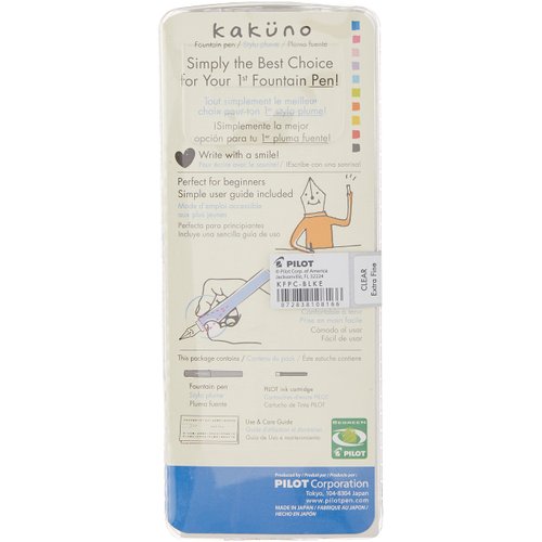 PILOT Kakuno Fountain Pen, Clear Barrel, Extra Fine Nib (10816)