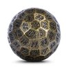 DNDND Old Brass D100 Dice Metal Single 100 Sided Polyhedral Dice with Metal Case and Velvet Pouch(Old Brass with Black Number)