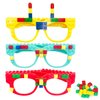 Fowecelt 12 Pcs DIY Building Bricks Glasses Building Blocks Games for Kids Birthday Party Favors Supplies, Boys Girls Carnival Party Games Decor