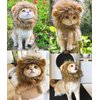 RosyLife Lion Mane Wig for Cat Costume Pet Adjustable Washable Comfortable Fancy Lion Hair Cat Clothes Dress for Halloween Christmas Easter Festival Party Activity (Brown)