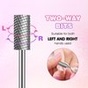 Depvko 10pcs Tungsten Carbide Nail Drill Bits Set 3/32'' Professional: 5 in 1 Carbide Diamond Cuticle Removal Drill Bits Nail Tech for Acrylic Gel Dip Powder Nails for Nail Polish Manicure Pedicure