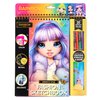 Horizon Group USA Rainbow High Scratch ‘n Style Fashion Sketchbook, Scratch Art, Coloring Book, Includes Stencils, Crayons, Scratch Art Stickers & More,Multi,210933