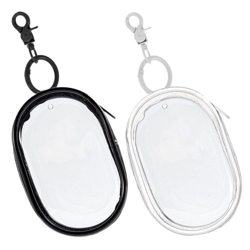 Gadpiparty 2pcs Clear Figure Display Bag with Keychain, Portable Figures Storage Bag Doll Display Case Small Hanging Blind Boxes Zipper Closure Collectibles Organizer