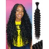Human Braiding Hair, Boho Braids Human Hair 1 Bundle 50g 18 Inch Deep Water Wave Bulk Human Hair for Braiding No Weft 12A Brazilian Virgin Curly Human Hair Extensions for Wet and Wavy Braiding Hair