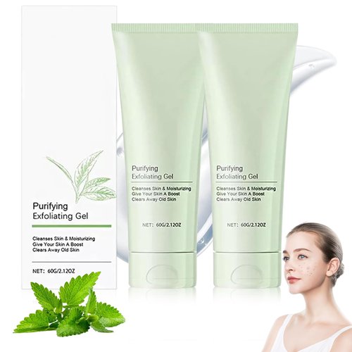 Purifying Exfoliating Gel, Exfoliating Scrub, Purifying Exfoliating Gel Moisturizing Cleanses Skin Give, Exfoliating Gel, Body Exfoliating Scrub Gel and Deep Cleansing Face (2 PCS)
