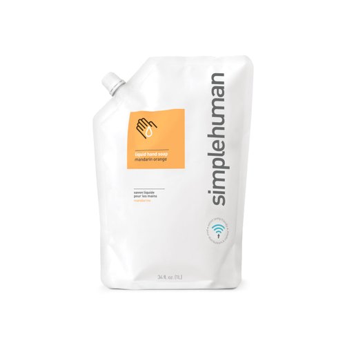 simplehuman Mandarin Orange Moisturizing Liquid Hand Soap Refill Pouch, 34 Fl. Oz.