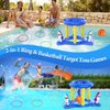 Dokeawo 2-in-1 Pool Toys Games Set, Inflatable Floating Shark Pool Basketball Hoop & Ring Toss Pool Toys for Kids Ages 8-12, Teens, Adults, Family Summer Outdoor Swimming Party Pool Games