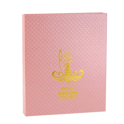 120 Colors Nail Gel Polish Display Chart Nail Polish Color Card with 120 Tips Pink