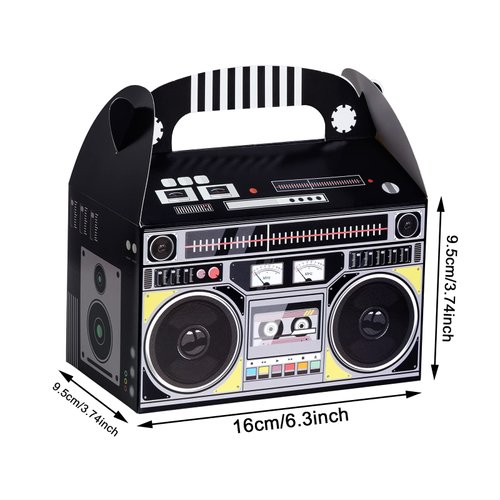 12 Pieces 80s 90s Novelty Boom Favor Boxes Boombox Prop Radio Decorations Table Centerpieces Decor for Retro 1980s Theme Hip Hop Party Favors
