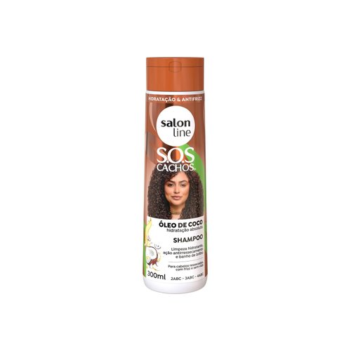 Salon Line - Linha SOS Cachos (Oleo de Coco) - Shampoo 300 ML - (SOS Curls (Coconut Oil) Collection - Shampoo 10.14 Fl Oz)