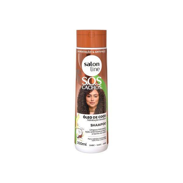 Salon Line - Linha SOS Cachos (Oleo de Coco) - Shampoo 300 ML - (SOS Curls (Coconut Oil) Collection - Shampoo 10.14 Fl Oz)